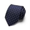 Ponto do Fabricante de Gravatas de Negócios Masculinas 7,5cm Amarrada à Mão Profissional Formal Entrevista Gravata Listrada Jacquard de Poliéster Masculino