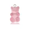 Acrílico 12*19mm Agujero Vertical Transparente Oso Pequeño Pulsera Collar Pendientes Llavero Colgante Joyería Accesorios DIY