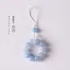 Diseño original fresco y elegante fresco y dulce anillo de hebilla de cadena para teléfono móvil de roca de cuarzo de jade/jade aguamarina