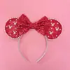 Diadema de Perlas de Mickey transfronteriza para niños, diadema decorativa de lentejuelas de Mickey, accesorios para el cabello decorativos de parque de atracciones, accesorios para el cabello de mariposa