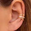 Brincos de Orelha de Estilo Nicho Europeu e Americano Transfronteiriços, Cobre Banhado a Ouro 14K, Conjunto para uma Orelha, Brincos Personalizados de Luxo Leve Atacado