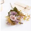 Outono transfronteiriço novo buquê de simulação de flores portátil flor falsa decoração de sala de estar em casa flor de seda nórdica simulação de flor rosa