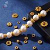 Pulsera trenzada con junta de cuentas espaciadoras de material de bricolaje que no se decolora durante mucho tiempo, pulsera, collar, accesorios de joyería hechos a mano
