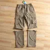 Nuevos pantalones de trabajo de verano para hombre, desmontables dos en uno, de secado rápido, pantalones largos para hombre con múltiples bolsillos, pantalones holgados de dos secciones
