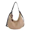 Bolsa de Ombro Única Vintage Fosca de Nicho Textura de Alta Qualidade Patchwork de Camurça Bolsa Meia-Lua Minimalista Tendência Moda Bolsa Transversal