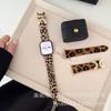 Correa de Reloj de Piel Genuina con Hebilla Magnética Doble C, Patrón de Cocodrilo y Estampado de Leopardo, Adecuada para Apple 9 S10 S11 Huawei Fit4 Xiaomi Pulsera