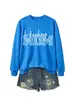 MAMÁ DE HOCKEY Tienda Independiente de Amazon Wish Sudadera de Manga Larga con Cuello Redondo para Mujer, Moda Versátil y Cómoda para Otoño e Invierno
