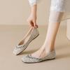 Waiwai Girl 5933-20 Zapatos Planos de Punta Francesa para Mujer con Escote Bajo, Zapatos de Boda con Pedrería, Zapatos Elegantes para Mujer con Vestido