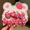 Morango urso cabelo corda crianças bonito cabelo amarrar elástico menina desenhos animados cabelo corda elástico bom para não machucar cabelo headwear