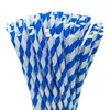 25 Peças em Estoque Atacado 6*197 Canudos de Papel Listrados Descartáveis Degradáveis Coloridos para Bebidas Chá de Leite