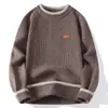 Suéter de dos piezas falso para hombre, invierno, corte holgado, talla grande, para hombres más corpulentos, capa interior de punto, estilo moderno y relajado, suéter de punto grueso, prenda exterior