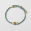Cuerda de Mano Cuerda Roja Cuerda Trenzada a Mano Pulsera DIY Accesorios de Oro Usables Semiterminados Colgante Pareja Cuerda Roja Concéntrica