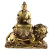 Estatuilla de latón Tai Yi Zhenren al por mayor del fabricante, estatua de león de nueve cabezas del Gran Emperador Qinghua, decoración de entrada del hogar