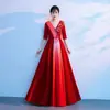 Figurinos de Performance para Coro Roupas de Palco para Exame de Arte Estudantil Novo Estilo 2026 Vestido Elegante Fashion de Manga Meia-Manga com Decote V