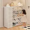 Sapateira Simples Doméstica Multicamadas Porta de Entrada Armário de Sapatos Interno à Prova de Poeira com Porta Rack de Armazenamento para Aluguel de Dormitório