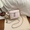 Bolso de Cadena con Cuadrícula de Diamantes Estilo Coreano Moda Otoño 2026 Nuevo Llegada Color Sólido Simple Cruzado de Hombro de Mano Bolso Cuadrado Pequeño