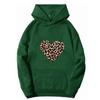 Moletom com Capuz Cross-Border 2025 Nova Coleção Primavera e Outono com Estampa de Coração, Caimento Solto, Forrado com Fleece, Peça Superior Espessa para Mulheres, Tendência Atacado