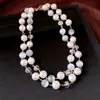 Colar de Pérolas e Pedra Olho de Gato com Contas, Corrente Clavicular de Luxo Leve de Alta Qualidade, Colar Elegante de Estilo Minimalista para Mulheres