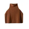Chal de Punto de Cachemira Calentador de Cuello Trenzado Cuello Alto Chal de Color Sólido Versátil Cálido Resistente al Frío Suéter Retorcido Otoño Invierno