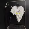 Camiseta Trendy Estilo Americano de Manga Curta para Mulheres, Novo Modelo de Verão 2026, Estampa Divertida de Cachorro, Top Soltinho Preto