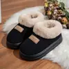 Zapatos Nuevos de Algodón con Rayas, Suela Gruesa y Forro Polar, Color Sólido Simple, Unisex para Pareja, Botas de Nieve