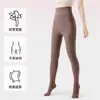 Leggings de Compresión Gruesos Cálidos de Nueva Serie Gris Lisos con Forro de Lana para Mujeres Altas de Otoño e Invierno
