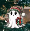 Decoración colgante de acrílico de fantasma de Halloween bestseller transfronterizo, decoración de ventana de fantasma de dibujos animados, manualidades decorativas para colgar en la pared del hogar