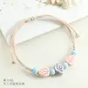 Pulsera de cerámica transfronteriza Xiaohongshu, cordón trenzado ajustable hecho a mano, diseño único, accesorio personalizado y artístico, venta al por mayor