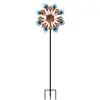 Estaca de chão para cata-vento de ferro retrô para exterior, cata-vento de metal rotativo de dupla face, ornamento decorativo para jardim, pátio e gramado