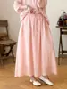 100 peças de saia longa feminina de verão fina, pura ramie, delicada, estilo floresta artística vintage, saia de corte A super fada com barra larga