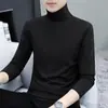 Camiseta de manga larga para hombre con cuello alto, camiseta interior elástica para hombre, primavera y otoño, casual, algodón, camiseta para hombre, top, moda, venta al por mayor