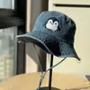 Sombrero de Pingüino de Dibujos Animados para Mujer, Sombrero de Pescador Lavable, Marca Japonesa de Moda, Sombrero de Cubo de Mezclilla Simple Versátil Retro, Sombrero de Cubo de Moda