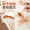 Set de 5 pinceles abanico transfronterizos con cerdas de cerdo y cerdas de nailon bicolor para pintura, arte, acuarela, acrílico y pintura al óleo