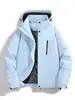 Jaqueta de inverno acolchoada e espessa Enbu masculina, estilo unissex, quente e resistente ao frio, adequada para homens e mulheres.