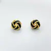 Aretes de Bola Tejida Florales Vintage para Mujer, Versátiles, Pequeños, Sencillos, Versátiles, Estilo de Alta Gama para Mujer