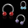 Joyería de moda de venta caliente transfronteriza, aro para piercing de bola totalmente incrustada en varilla acrílica suave, aro para la nariz, anillo de herradura para el tabique nasal, aro para el labio