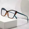 Gafas planas estilo ojo de gato con bloqueo de color, gafas para computadora con bloqueo de luz azul, monturas de gafas lisas personalizadas, adecuadas para mujeres con miopía