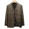 Conjunto de Traje Tang para Hombre con Cuello Mandarín Nuevo Otoño 2026 Conjunto Casual de Dos Piezas Estilo Chino para Hombres de Mediana Edad y Mayores