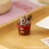 Acessórios de resina DIY para atacado: brinquedos de comida em miniatura como casquinhas de McFlurry de chocolate, decorações realistas para carros e geladeiras
