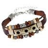Pulsera punk europea y americana hecha a mano con cuentas de piel de vaca, retro, aleación, para pareja, de cuero, joyería, comercio electrónico transfronterizo, suministro