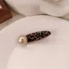 Pinza para el Cabello de Pato con Pinza de Cocodrilo Nueva Estampado de Leopardo Perla Moda Versátil Pinza Lateral Pinza para Flequillo Pasador de Gama Alta Accesorio para el Cabello