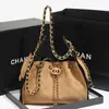 2026 Nuevo Modelo Bolso Tote Pequeño Estilo Chanel Acolchado con Cadena y Piel Encerada, Bolso de Hombro Acolchado con Cadena Personalizable de Gran Capacidad