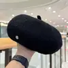 Boina de Lana Nube Grande para Mujer de Otoño e Invierno Estilo Retro Coreano Dulce Versátil Adelgazante para la Cara Sombrero de Artista de Moda