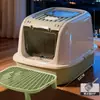 Caja de Arena para Gatos Extra Grande con Tapa abatible, Anti-Salida, Completamente cerrada, Inodoro para Gatos Desodorante, Base Anti-Salpicaduras, Caja de Arena para Gatos