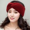 Accesorios para el cabello de punto con felpa europea y americana para otoño e invierno, banda gruesa de lana para el cabello, diadema deportiva cálida a prueba de frío, orejeras, gorro cruzado