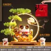 Adornos de gato de la suerte sacuden la mano anillo de lámpara LED tienda de gatos ricos el negocio está en auge regalo sala de estar inauguración gato
