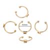Base de anillo de acero inoxidable chapada en oro de 18 quilates con forma de estrella de cinco puntas y forma de gota de agua de amor, soporte para cuentas de perlas adhesivas, accesorios de joyería hechos a mano