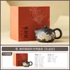 Juego de Tazas de Té de Arcilla Negra Arena Púrpura Chapado en Plata, Taza Maestra de Cerámica, Taza Personal de Gama Alta para Té, Taza de Degustación de Té, Juego de Té Kung Fu