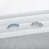 Pendientes de Aleación de Titanio F136 5 Circonitas Redondas Pequeño Creciente Espiral Interna Clavo para Hélice Auricular Clavo para Labio Joyería para Piercing Corporal G23 Titanio