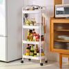 Carrinho de Armazenamento Móvel de Chão para Cozinha Banheiro Prateleira de Armazenamento Lanche Banheiro Multicamadas Quarto Cabeceira Armazenamento Prateleira de Armazenamento